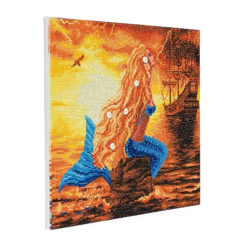 Load image into Gallery viewer, &amp;quot;Mermaid Dreams&amp;quot; Framed Crystal Art Kit 40x50cm Side View
