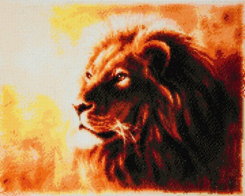 "Proud Lion" Framed Crystal Art Kit, 40x50 cm Front 