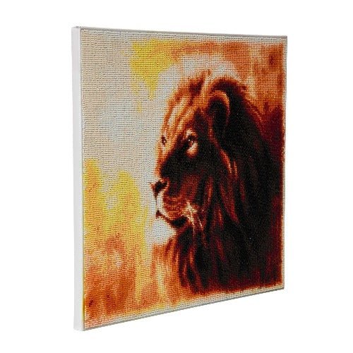 "Proud Lion" Framed Crystal Art Kit, 40x50 cm Side View