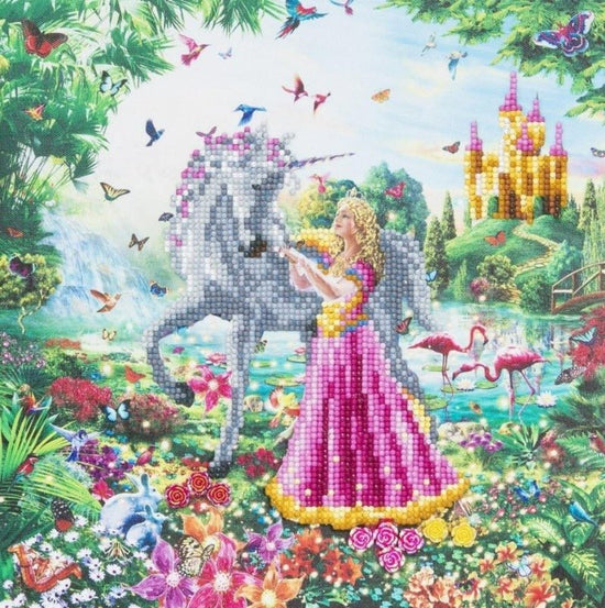 "The Princess & The Unicorn" Framed Crystal Art Kit 30x30cm