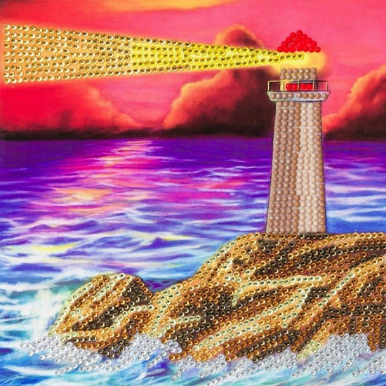 Load image into Gallery viewer, &amp;quot;Lighthouse&amp;quot; Crystal Art Card Kit
