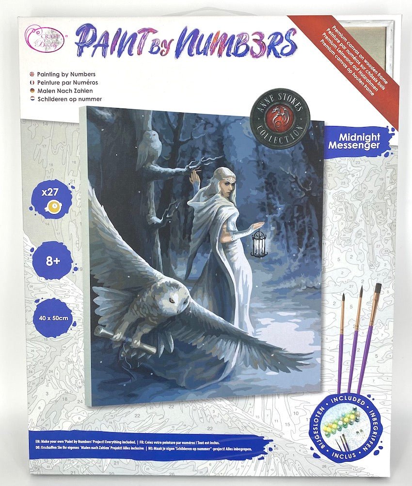 "Midnight Messenger" by Anne Stokes Paint by Numb3rs Framed Kit 40x50cm front packaging