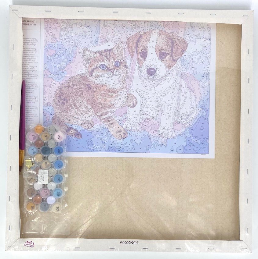 Load image into Gallery viewer, &amp;quot;Cat and Dog&amp;quot; Paint By Numb3rs Kit 50x50cm
