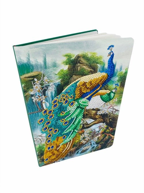 "Peacock Waterfall" Crystal Art Notebook
