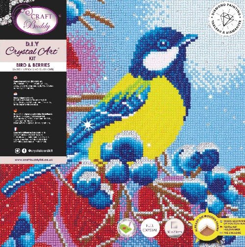 Load image into Gallery viewer, Christmas bird crystal art kit details
