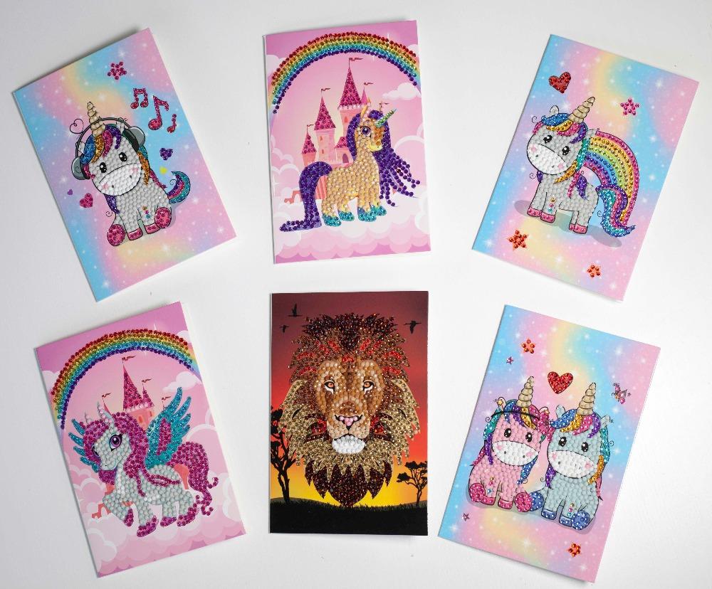 Load image into Gallery viewer, &amp;quot;Unicorns &amp;amp; Lion&amp;quot; Cards Set of 6 10x15cm
