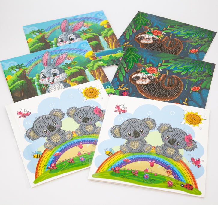 Load image into Gallery viewer, Crystal Art Cards ft. Popular Kids Designs Set of 6
