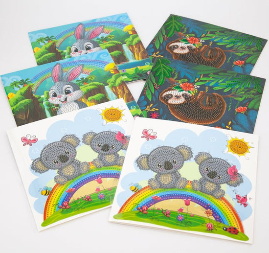 Load image into Gallery viewer, Crystal Art Cards ft. Popular Kids Designs Set of 6
