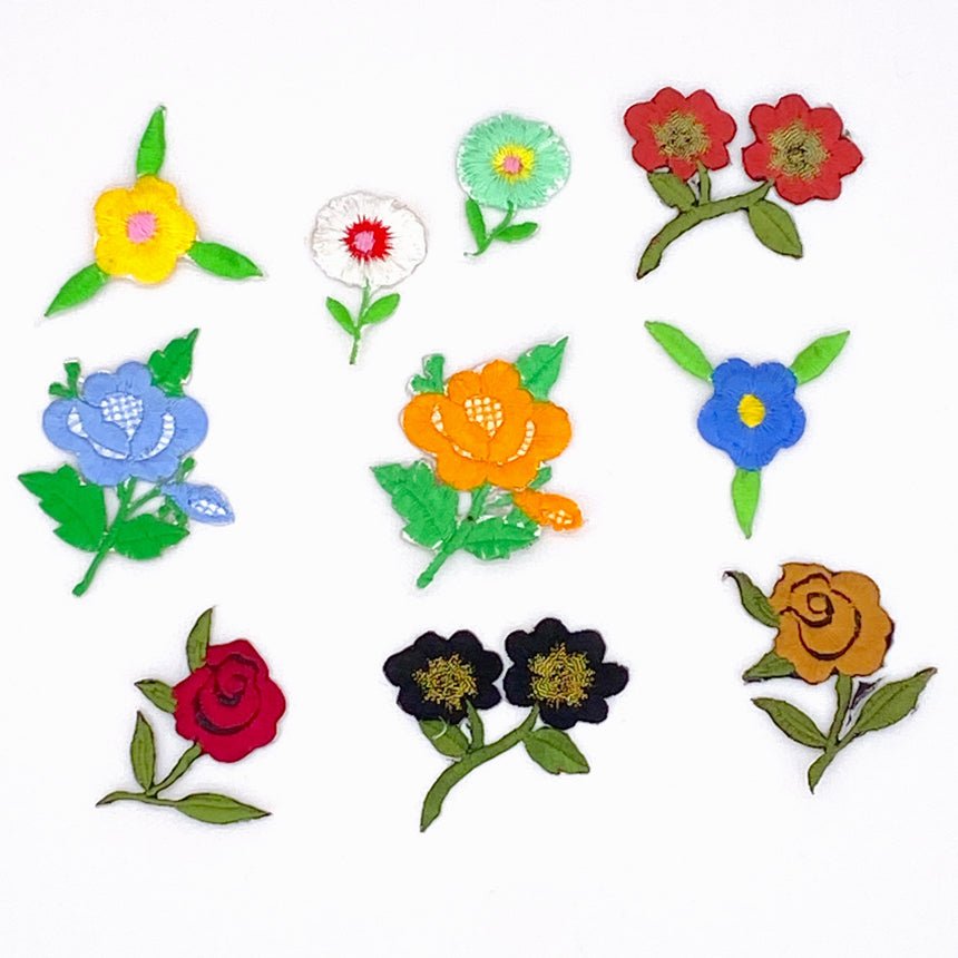 IOF10: Craft Buddy Set of 10 Flowers iron on Motifs