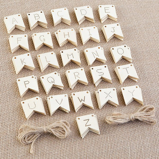 WDBTKT: Craft Buddy Mini Wooden Bunting Kit approx 100pcs with twine