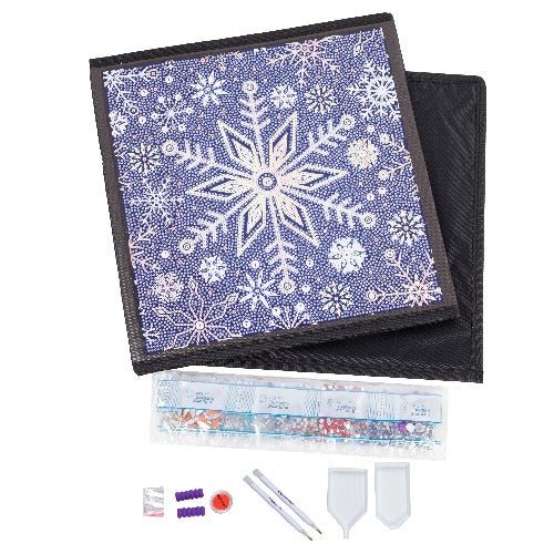 "Snowflake Burst" Crystal Art Folding Storage Box 30x30cm Content 