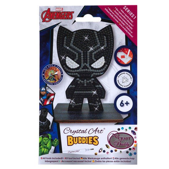 Load image into Gallery viewer, Black Panther Marvel crystal art buddy front packaging

