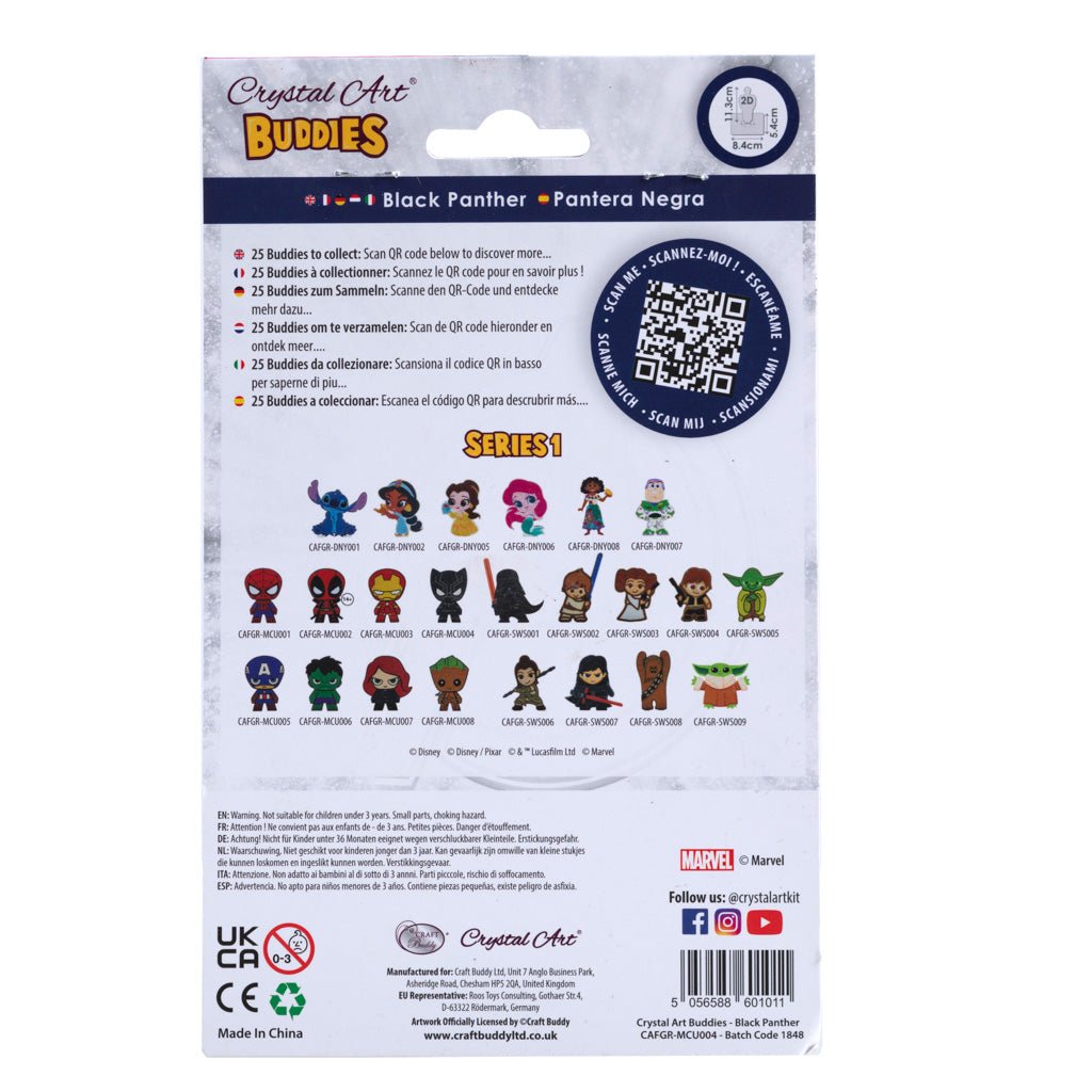 Load image into Gallery viewer, Black Panther Marvel crystal art buddy back packaging
