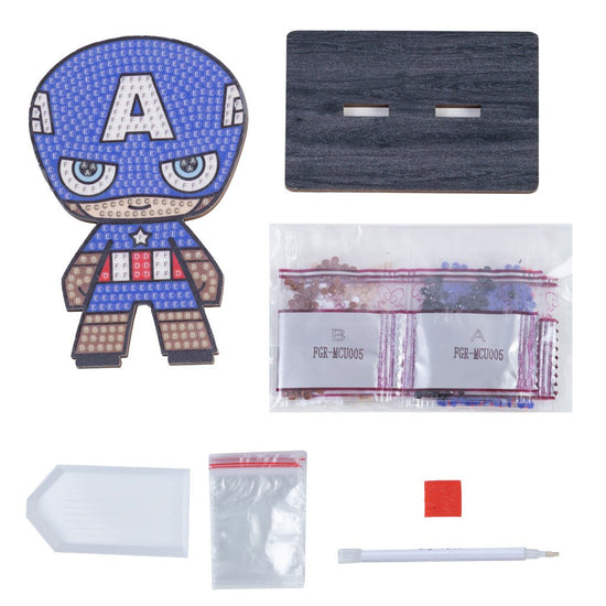 Load image into Gallery viewer, Captain America Marvel crystal art buddy contents
