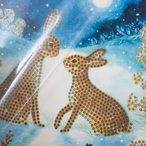 Load image into Gallery viewer, Midnight Hares Crystal Art Card - Incomplete Close Up
