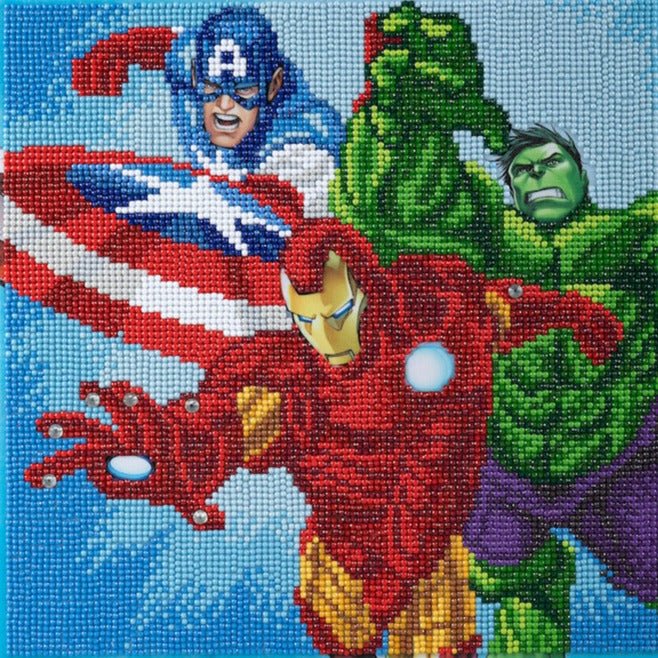 "Superheros" MARVEL Crystal Art Canvas Kit 30x30cm