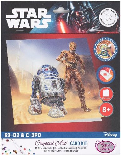 R2-D2 & C-3PO 18x18cm Crystal Art Card - Front Packaging