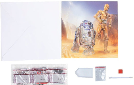 R2-D2 & C-3PO 18x18cm Crystal Art Card - Contents