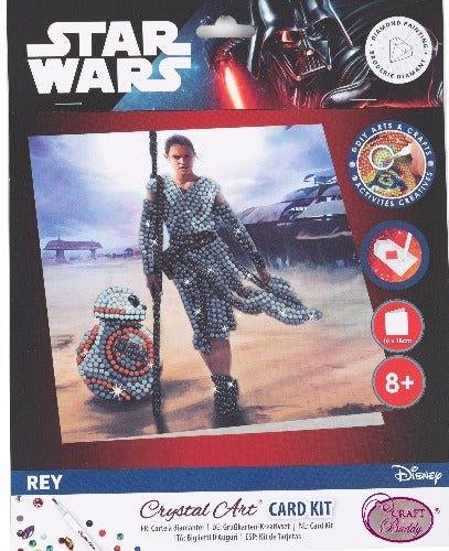 Load image into Gallery viewer, Rey 18x18cm Crystal Art Card - Front Packaging
