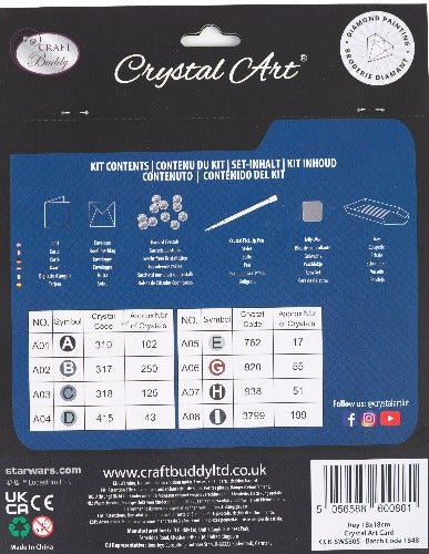 Load image into Gallery viewer, Rey 18x18cm Crystal Art Card - Back Packaging
