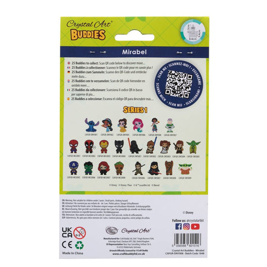 Load image into Gallery viewer, &amp;quot;Mirabel Encanto&amp;quot; Crystal Art Buddy Disney Series 1 - Back Packaging
