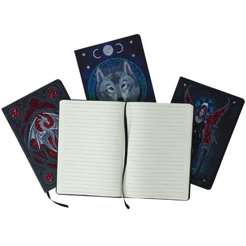 "Lunar Wolf" by Anne Stokes Crystal Art Notebook collection front