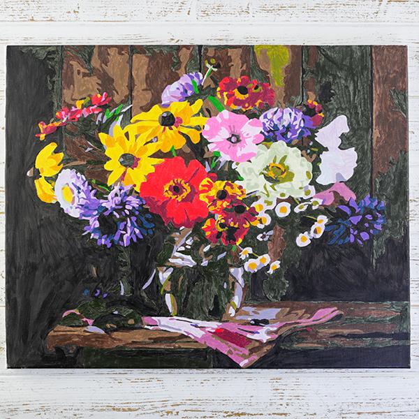 "Floral Bouquet" Paint by Numbers Framed Kit 40x50cm