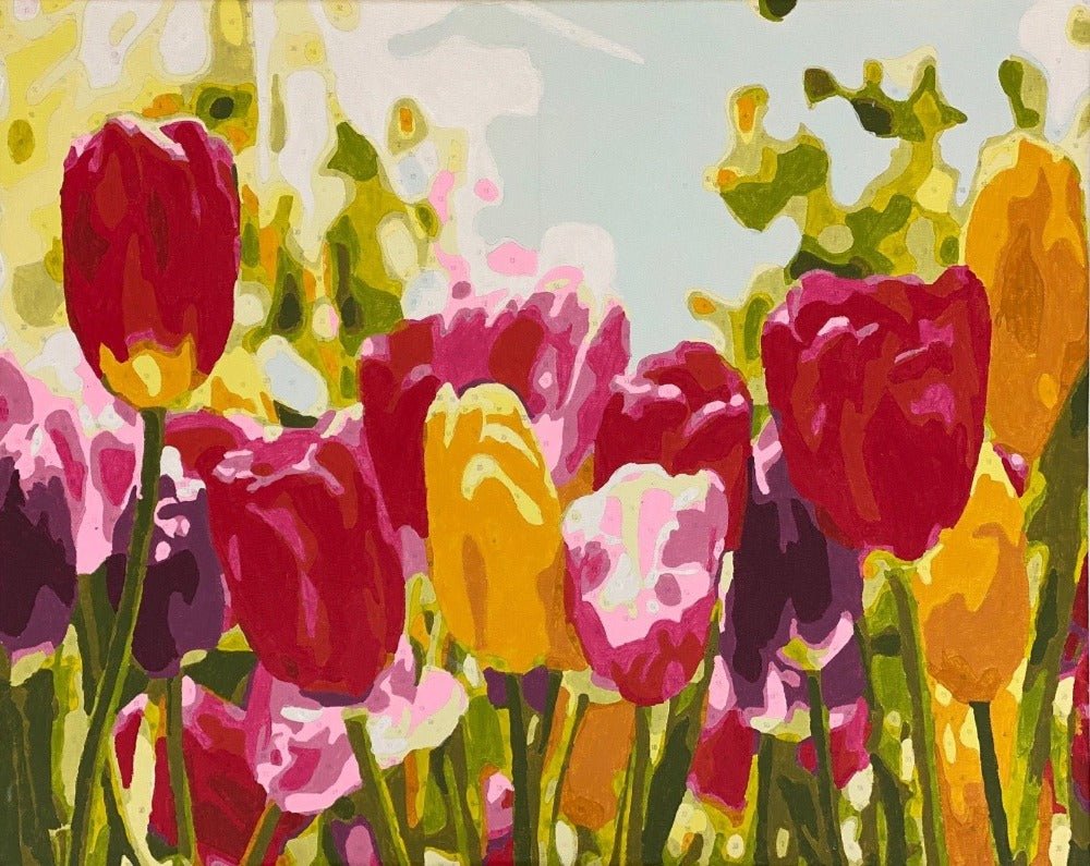 "Tulip Fields" Paint by Numbers Framed Kit 40x50cm