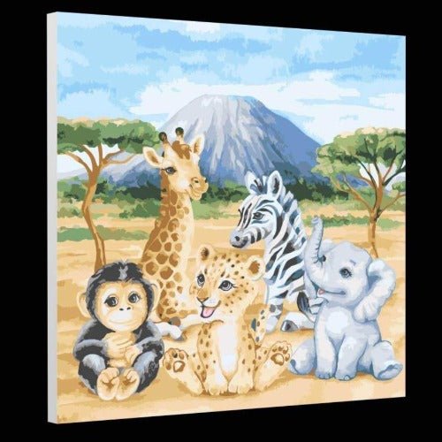 Load image into Gallery viewer, &amp;quot;Safari Animals&amp;quot; Paint by Numbers Framed Kit 30x30cm
