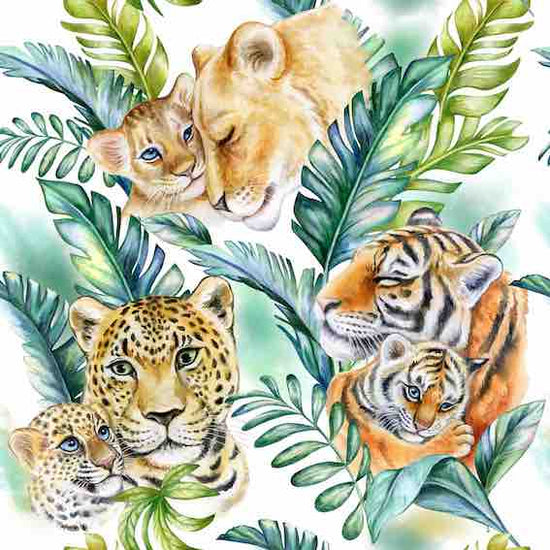 "Jungle Cats" Paint By Numb3rs Kit 50x50cm