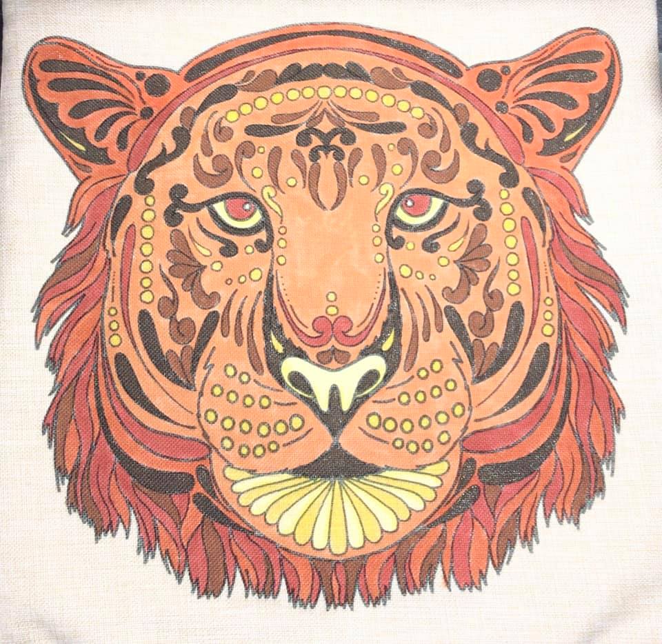 Load image into Gallery viewer, &amp;quot;Indian Tiger&amp;quot; Paint Me Cushion Kit
