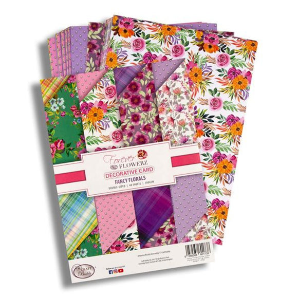 Forever Flowerz Fancy Florals Double Sided Patterned Card 300gsm x 48 sheets