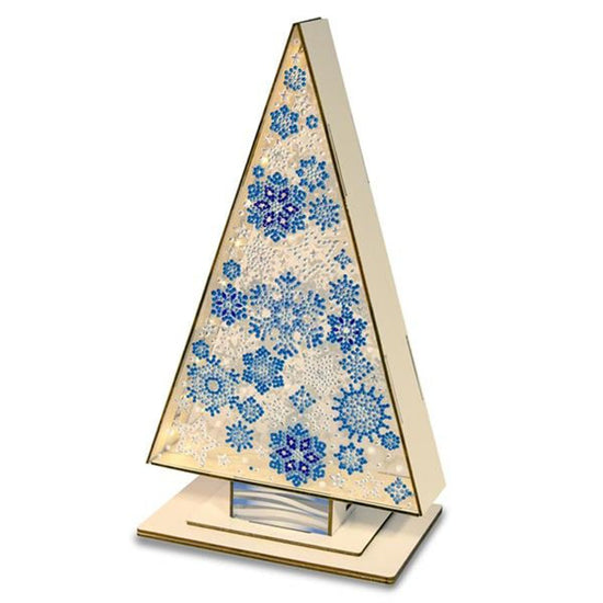 Load image into Gallery viewer, &amp;quot;Snowflakes&amp;quot; Crystal Art LED Tree Front light on
