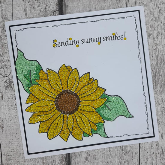 Load image into Gallery viewer, Sunflower Sparkle Crystal Art A6 Stamp Set
