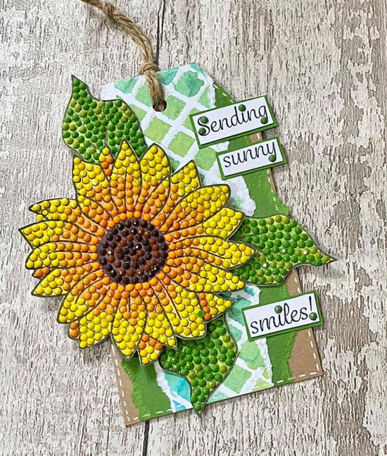 Load image into Gallery viewer, Sunflower Sparkle Crystal Art A6 Stamp Set

