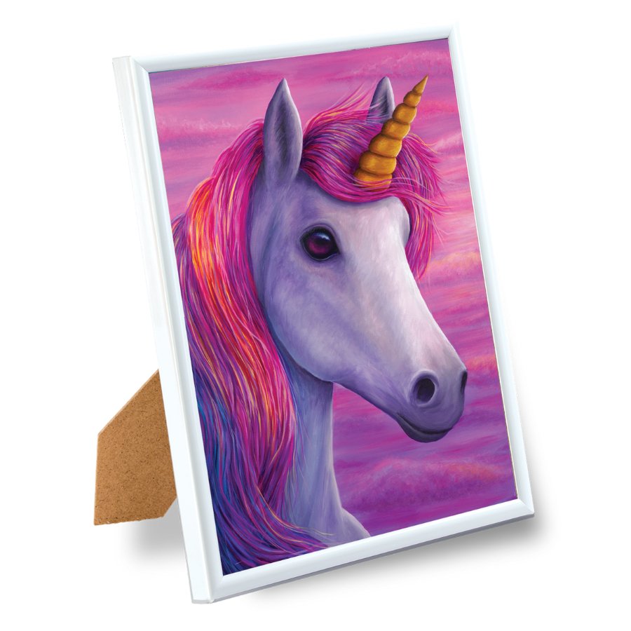 Unicorn Delights picture frame crystal art 21 x 25cm by Rachel Froud Framed