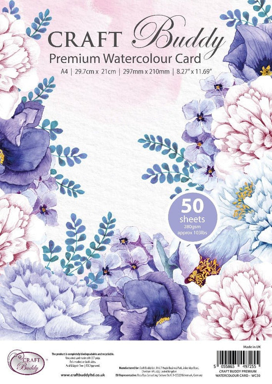50 Sheets of  Premium A4 Watercolour Card - WC50