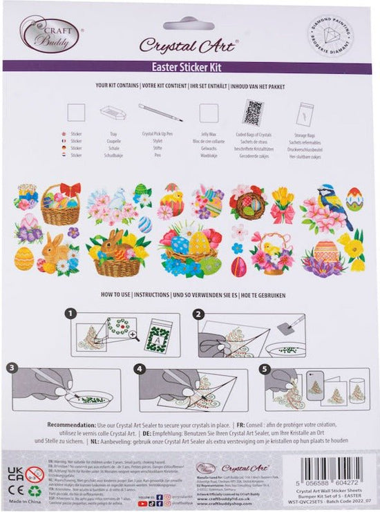 Crystal Art Wall Sticker Sheets Bumper Kit Set of 5 - Easter