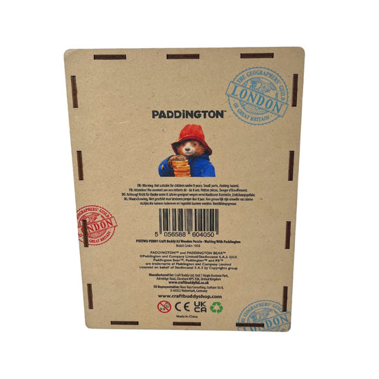 Load image into Gallery viewer, Waiting With Paddington - A3 Wooden Puzzle Back packaging
