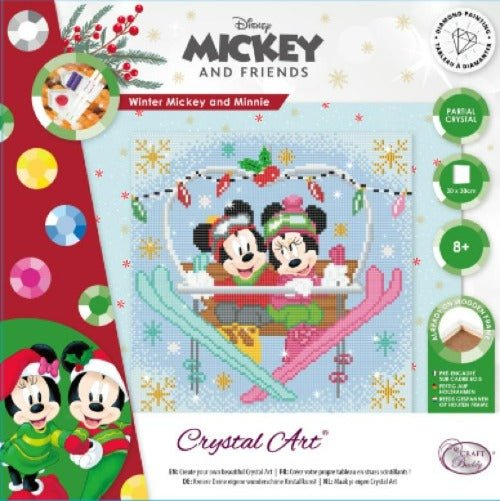 "Winter Mickey and Minnie" Crystal Art Kit 30x30cm