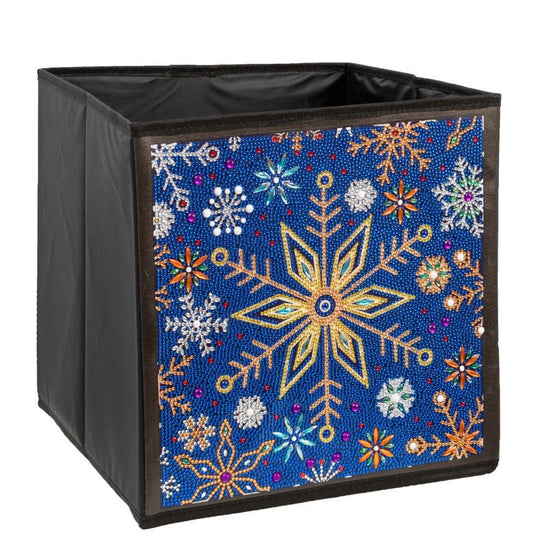 "Snowflake Burst" Crystal Art Folding Storage Box 30x30cm Side View