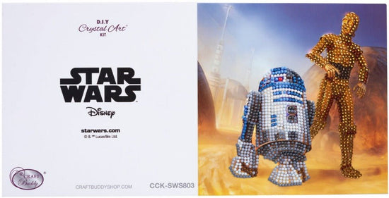 R2-D2 & C-3PO 18x18cm Crystal Art Card - Full View