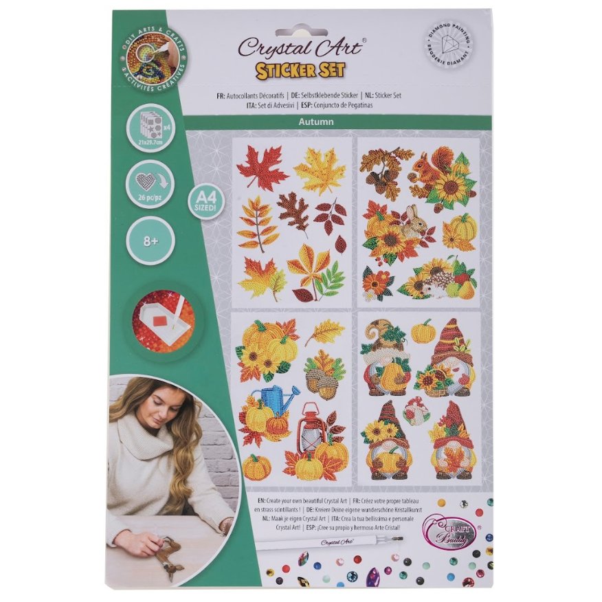Autumn crystal art wall stickers set front packaging