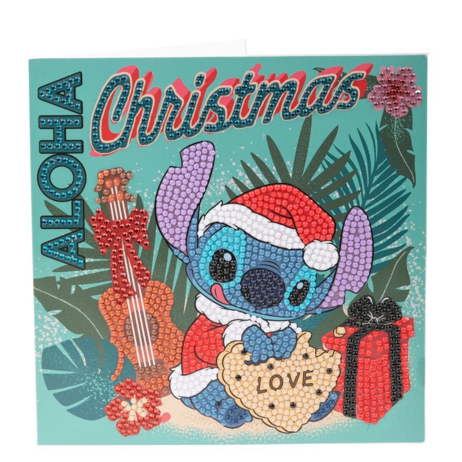 Load image into Gallery viewer, Christmas Aloha, 18x18cm Crystal Art Card Front View
