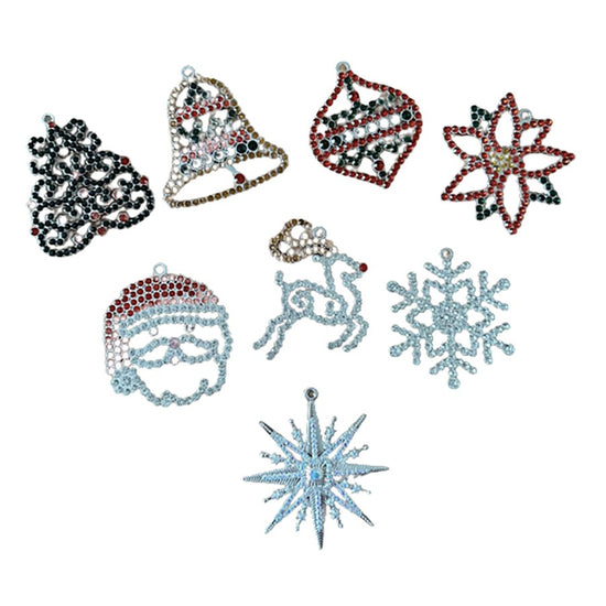 "Christmas" Crystal Art Hanging Metal Ornaments Kit