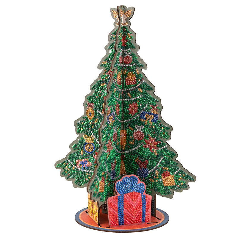 "Christmas Tree with Baubles" 3D Crystal Art