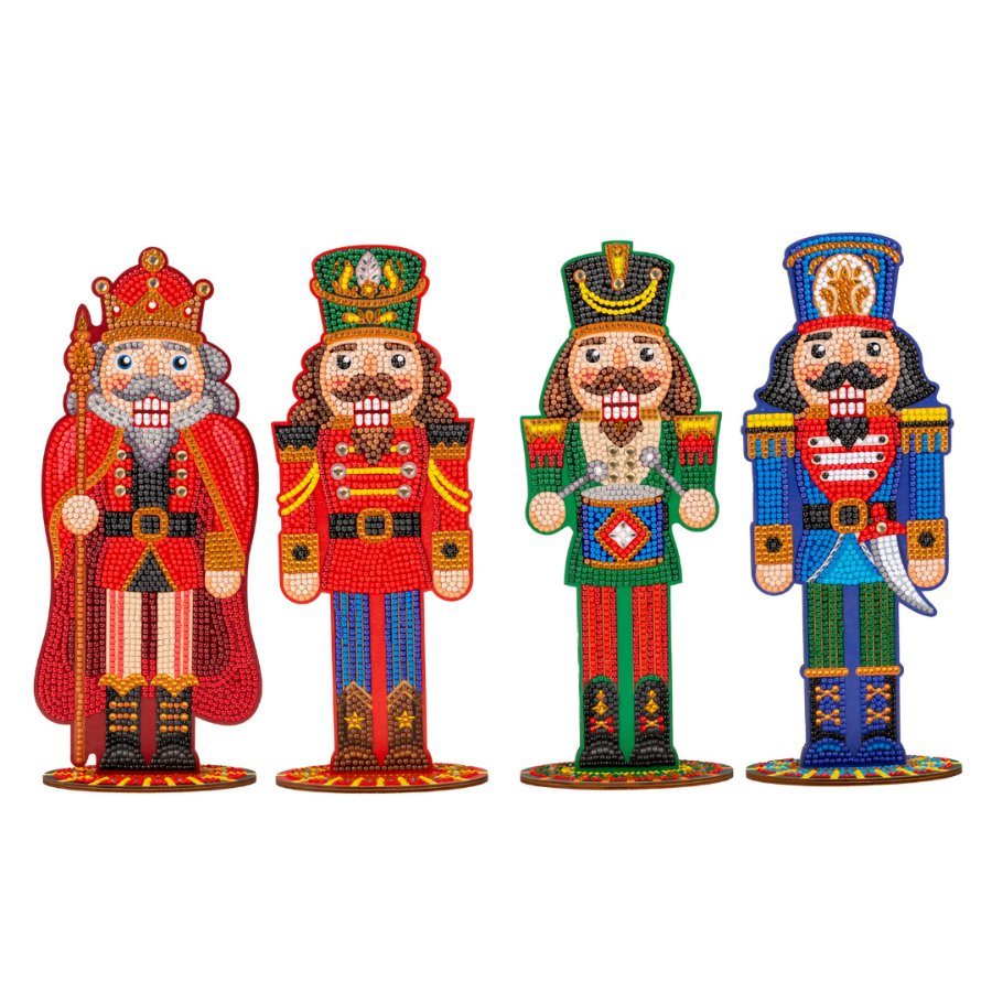 Crystal Art Wooden Nutcrackers Set of 4 Front View