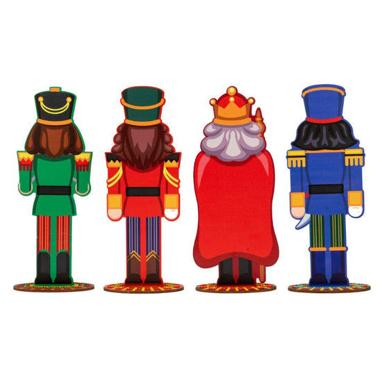 Crystal Art Wooden Nutcrackers Set of 4 Back View