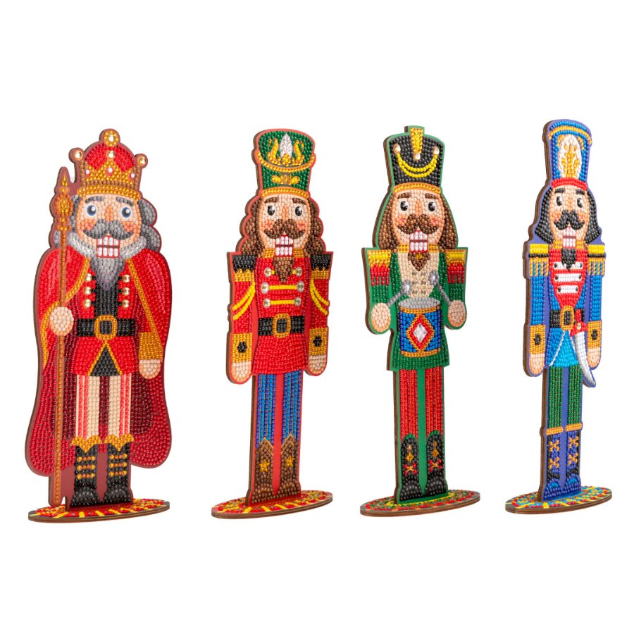 Crystal Art Wooden Nutcrackers Set of 4 Side View