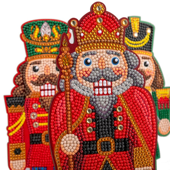 Crystal Art Wooden Nutcrackers Set of 4 Close Up